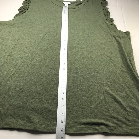 Time and Tru Women's Size 3XL 22 Crochet Trim Tank Top Green New With Tags - Picture 12 of 14